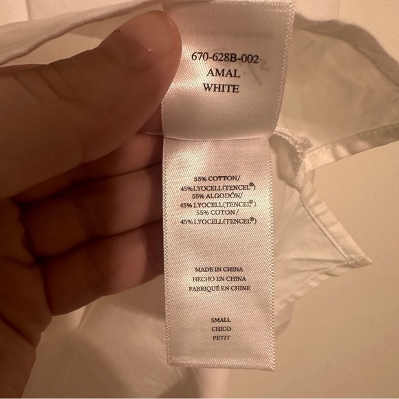 Rails Amal Ruffle Neck Tie Neck Cotton Blouse Size Small White - Picture 8 of 9